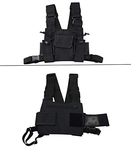 Abcgoodefg Radio Chest Harness Chest Front Pack Pouch Holster Vest Rig For Two Way Radio Walkie Talkie(Rescue Essentials) (Black) #TOP6