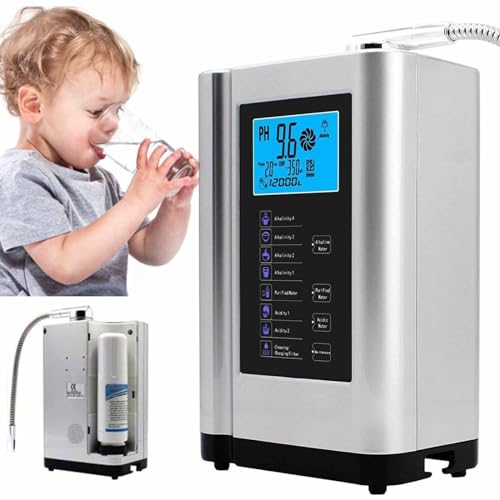 Water Ionizer and Water Purifier Machine,Best Home Alkaline Water Filtration System,PH 3.5-10.5 7,Water Settings,Auto-Cleaning,Intelligent Voice(Silver)