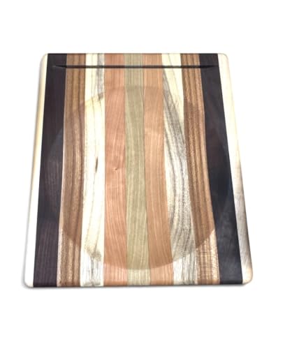 Tabla de Cortar de Madera Estilo Ulu o Mezzaluna, 9" x 8.5", con Ranura Superior para Cuchillo, Hecha a Mano en EE.UU. miniatura 1