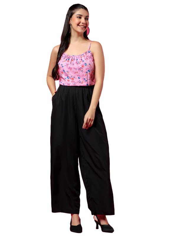 Women's Printed Shoulder Strap Sleeveless Jumpsuit | 2 Pockets | Concealed Zip | Cotton Lining | Casual Wear | Small-picture-17
