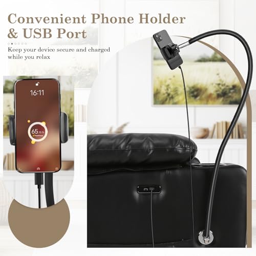 Homdox Power Lift Recliner Chair for Elderly with Heated Vibration Massage, Electric Lift Chair with Assist Function, Cup Holders, USB Ports, Remote Control Reclining Sofa for Living Room