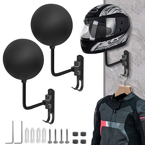 SDLDEER Motorradhelm Halterung Wand, 2 Stück Vielseitiger Helmhalterung, Wandmontage Helmhalter Wand für Motorrad Helm, Jacke, Caps, Rugby Helm