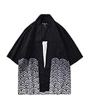 camisas japonesas tradicionales para hombre Mangas 3/4, estampado floral, prendas de vestir exteriores de estilo kimono para usar en interiores en el verano o para llevarlas a diario.
