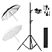 Soonpho Photography Umbrella Lighting Kit, 2 Pack 43inch/109cm Soft Umbrella(White&Silver) with Light Stand,Flash Bracket U-Shape, Carry Bag for Studio/Outdoor Photo and Video Lighting Accessories
