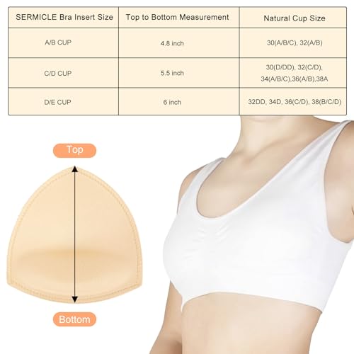 Waterproof Swimsuit Bra Inserts Pads 3 Pairs Removable Bathing Suit Insert Bikini Push up Inserts A/B or C/D,D/E Cup3