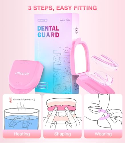 Image of Anti Grinding Guard, Transparent Pink, Large (4 Pack), Mouth Guards
