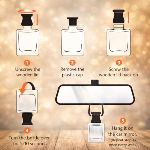 Gift Paradise® French Lilac Car Air Freshener Set of 3 with Magnetic Gift Box, 10 ml Hanging Diffuser Bottles with Wooden Lid, Fresh Floral Spring Scent for Car, Home & Closet, Luxury Gift Set by Gift Paradise - Used condition - Image 8