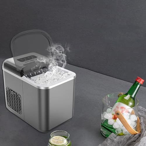 Máquina para hacer cubitos de hielo para encimera de 1,3 L, máquina para hacer hielo profesional APP con capa de aislamiento EPS y pantalla táctil LCD, 9 piezas/4-6 min y 27 libras/día de prod( Máquina para hacer cubitos de hielo para encimera de 1,3 L, máquina para hacer hielo profesional APP con capa de aislamiento EPS y pantalla táctil LCD, 9 piezas/4-6 min y 27 libras/día de prod(