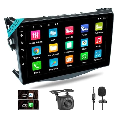 Car Radio for Toyota RAV4 2007-2012 with Wireless Carplay and Android Auto,9 Inch Touch Screen Car Stereo with 4K Camera Support BT/Mirror Link/FM/WiFi/GPS Navigation, 2+32GB Cover