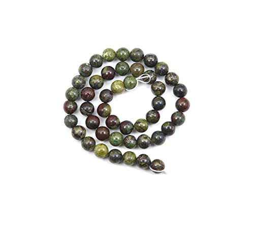 Qiwan Natural Round Loose Beads Jewelry Making Diy Bracelet Necklace Material 1 Strand 15 Inches (8Mm, Natural Dragon Blood Jasper Gemstone) #TOP1