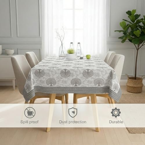 Image of STITCHNEST 'Tavola Luxe Series' Dining Table Cover 60x90 Inches | 6 Seater - 8 Seater Rectangular Dining Table Cover | Premium Fabric, Washable & Colour Fast