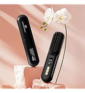 CHRISTINE SHELLY Hair Straightener Brush, Portable Cordless Mini Straightening Brush for Travel, ...