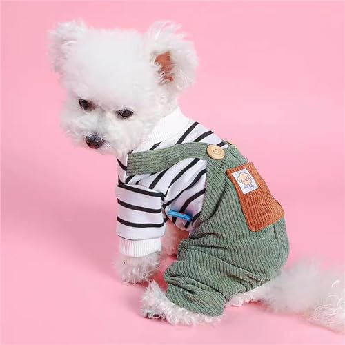 Dog Comfortable Soft Overalls Dog One-Piece Bear Outfit Puppy Cute Sweater Shirt Corduroy Pants Pet Stylish Winter Spring Clothes for Small Dogs Chihuahua Dachshund Daily Holiday Jumpsuit Costume