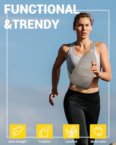 Crossbody Bags for Women, Sling Bag for Men, Small Hiking Backpack Anti Theft Lightweight for Outdoors Travel (M, Khaki)2