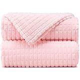 Throw Blankets – 90”x90”, Queen Size, Light Pink - Lightweight Flannel Fleece - Soft, Cozy - Perfect for Bed, Sofa, Couch