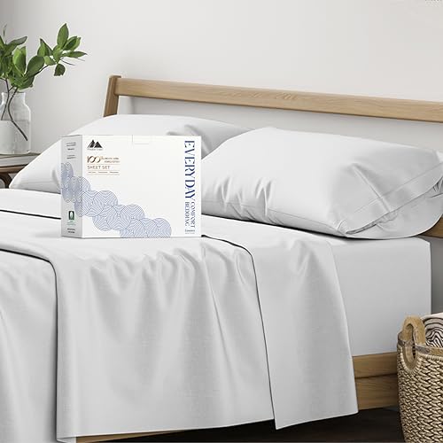 Image of Mayfair Linen Organic Cotton Sheets King Size, 16 inch Deep Pocket, Light Grey