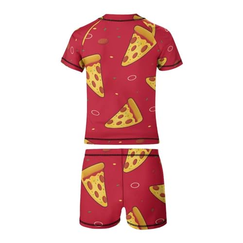 Pizza Slice with MozzarellaChildren's Swimsuits Boys Two Piece Suit7-9Y（120cm）3