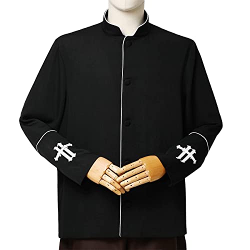 Bpurb Mens Long Sleeves Clergy Coat For Priest Pastor Stand Collar Preacher Minister Costume Black #TOP2