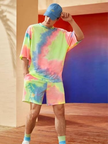 Image of Leriya Fashion Mens Rayon Printed Co-Ord Set, Multi, Medium