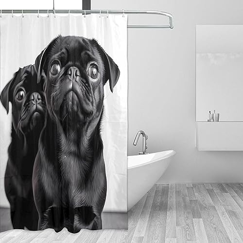 Rideau de douche carlin noir imperméable contre l'humidité
