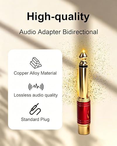 Adaptador RCA a 1/4 con conectores chapados en oro para eliminar interferencias de audio 7