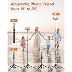 Phone Tripod, 85" Tall Tripod for iPhone with Remote, Gooseneck and Phone Holder, Overhead Phone Stand for Video Recording Watching Cooking Fitness Vlog, Compatible with iPhone Android, Black - Image 4