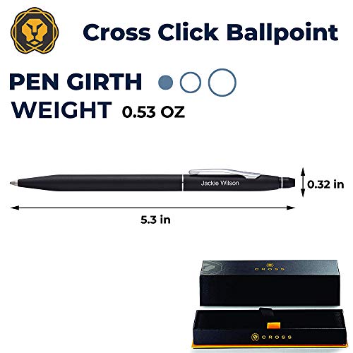 Dayspring Pens Cross Pen | Personalized Cross Click Ballpoint Pen - Classic Black. Custom Engraved Name. At0622-102 | Comes In Cross Gift Case | Engraving #TOP6