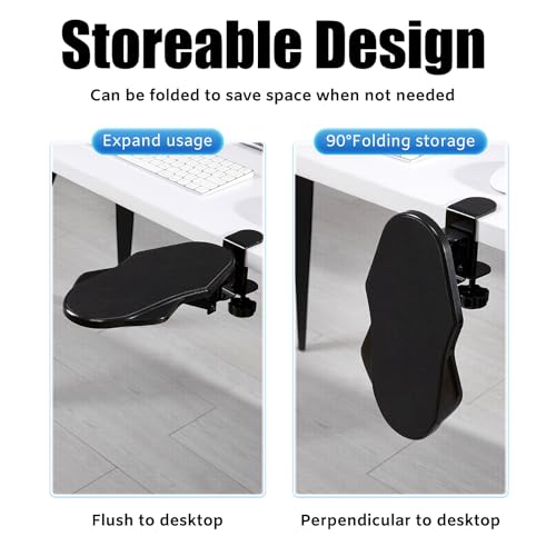 Computer Arm Rest Support Extender for Desk, Adjustable Rotating Arm Wrist Rest Pad Holder, Ergonomic Elbow Rest Holder, Folding, Rotating,Computer Desk Extender Tray for Home and Office by Hovadova - Image 4