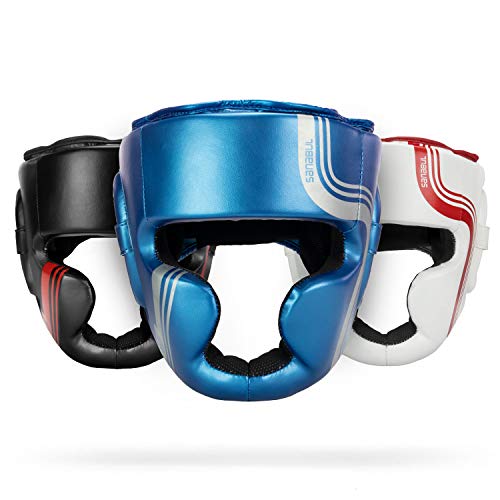 Sanabul Core Series Boxing MMA Kickboxing Head Gear (Blue/Silver, S/M)