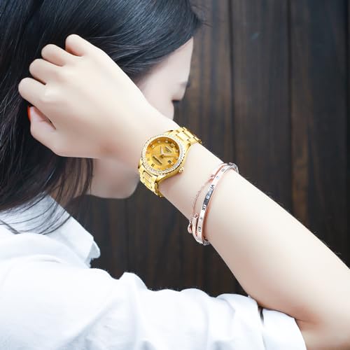 ساعة من نيبوسي للنساء بمينا ذهبي وسوار ذهبي عرض تناظري موديل CA2533