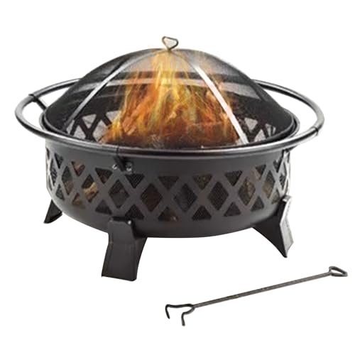 Four Seasons Courtyard 35' Steel Wood Burning Fire Pit Round Outdoor Backyard Patio Deck Fireplace...
