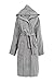 Produktbild METSTEX Unisex Bademantel M Frottee mit Kapuze für Herren und Damen, 100% Baumwolle, Morgenmantel mit Öko-Tex Standard, Grau