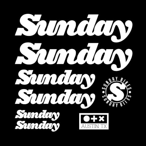 for SUNDAY BIKES BMX Vinyl Decals Stickers Bike Cycling (WHITE)