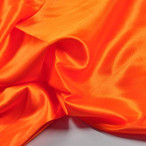 Image of Charmeuse Satin Orange Fabric, 60 inch Wide, Silky, for Wedding,Bridal,Decoration, Fashion,Apparel Crafts by 3YardS