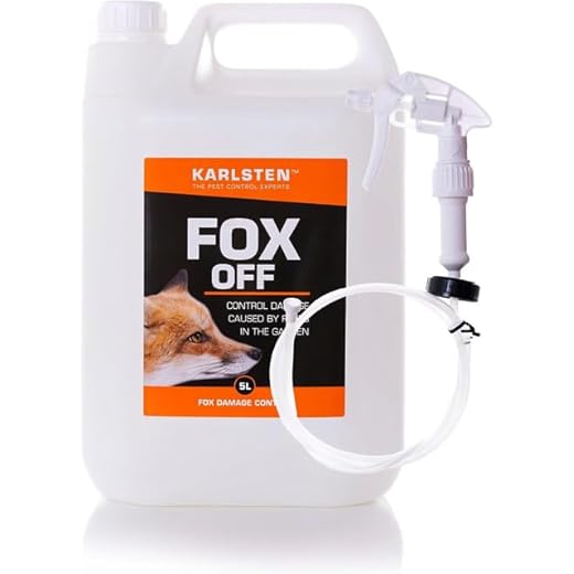 Karlsten Fox Repellent High Strength Natural Citronella Deterrent Anti Fouling & Garden Protetion 1.2 Metre Extension Hose Included Stop Damage Caused by Foxes 5 Litre