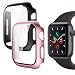 Produktbild Apple Watch Hülle 40mm, Hard Hülle mit Glas Displayschutz Kompatibel mit Apple Watch Serie 6/ SE/ Series 5/ Series 4, 360°Schutzhülle für iWatch Series 6/5/4/SE, 2 Stück (Roségold + Schwarz)