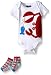 Mud Pie Baby Crab Crawler and Sock Gift Set, Multi, 0-6 Months