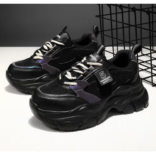 Women's Lightweight PVC Steel Toe Safety Shoes Lace-Up Breathable Chunky Sneakers3