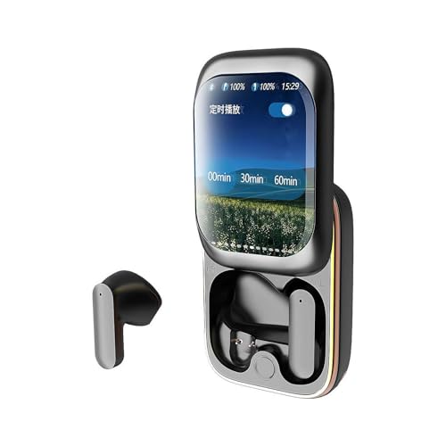 Touch Screen Bluetooth Earbuds,Wireless Earbuds Bluetooth 5.3 Headphones,Smart Screen Slide Cover Bluetooth Headset,LED Touchscreen In-Ear Headphones,Hands Free Headset with Built-in Microphone