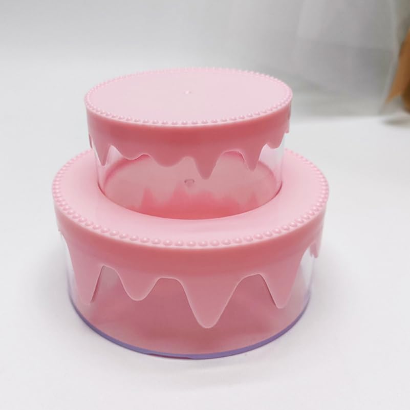 Wakauto Pink Cake Styling Storage Box -Two-Tier Plastic Organizer Creative Desk Displays for Girls Rooms Diy Crafts and Home Decor image 5