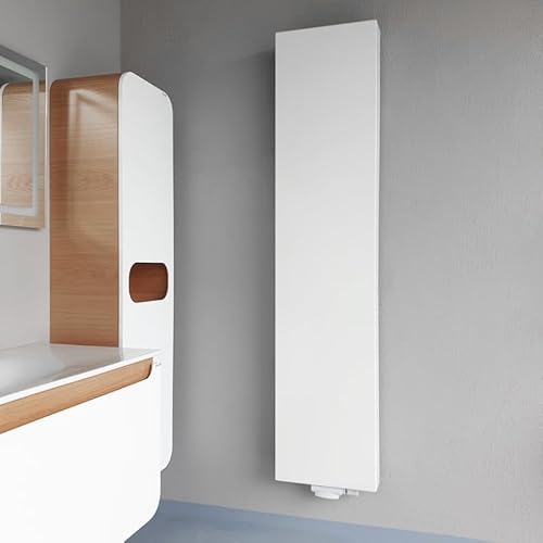 Belrad® Vertikal Design Heizkörper 1800 x 400 Weiß - Flachheizkörper mit Mittelanschluss Typ20 - Wandheizkörper mit 1013W - Designheizkörper kompakt, schmal & energieeffizient