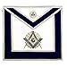 Past Master Mason Regalia - Delantal con bordado, color azul, Azul real- Plata,