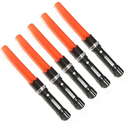 EUROXANTY Linterna LED recargable alta potencia SOS | Linterna para dirigir el tráfico | Cono pirulo color naranja | 5 unidades