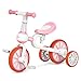 YMINA Draisiennes 3 en 1 Evolutive Vélo Enfant de 18 Mois à 3 Ans Tricycle Bébé Évolutif avec Pédale Amovible pour Garçon et Fille,Rose