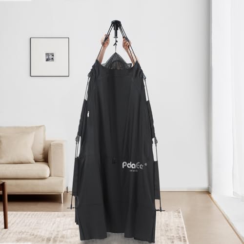 Image of PandaEar Portable Blackout Tent for Babies and Toddlers, Privacy Canopy Cover for Pack N Play, Mini Cribs, Foldable Sleep Pod Travel & Indoor Use, Blocks 95% Light, Black