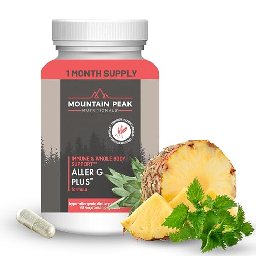 Mountain Peak Nutritionals Aller G Plus - Respiratory, Sinus, & Seasonal Allergy Support - w/Bromelain & Stinging Nettle - Promotes Healthy Immune Function (90 Vegetarian Capsules)