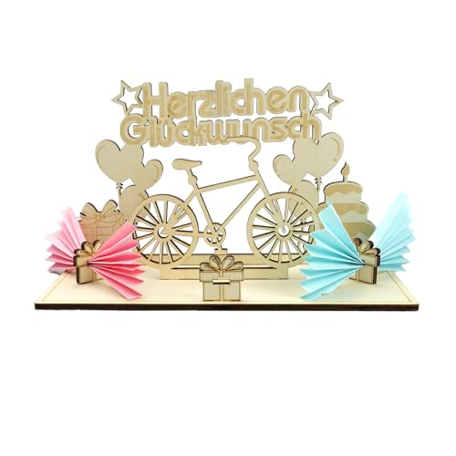 Honatrv Fahrrad Deko Geschenk, Geburtstag Geldgeschenk, Holz Fahrrad Deko Geldgeschenk, Geburtstag Geldgeschenk Holz, Fahrrad Geschenkideen f&uuml;r Festival, Weihnachten, Freunde, Familie