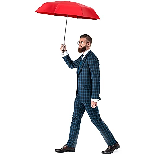 Jones New York Elegant And Fashionable Folding Umbrella - Portable, Weatherproof, And Spacious - Professional Style Gear - 2 Pack Set (Poppy) #TOP2