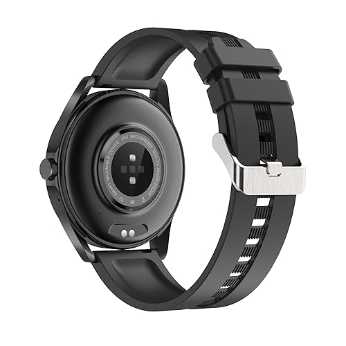 Image of Nervfit Intense Round dial Smartwatch with 1.39 inch Super HD Display, Bluetooth 5.2 Calling, IP68 Water Resistance, Heart Rate & BP Monitoring, Sleep Tracking, and 30-Day Standby - Midnight Black