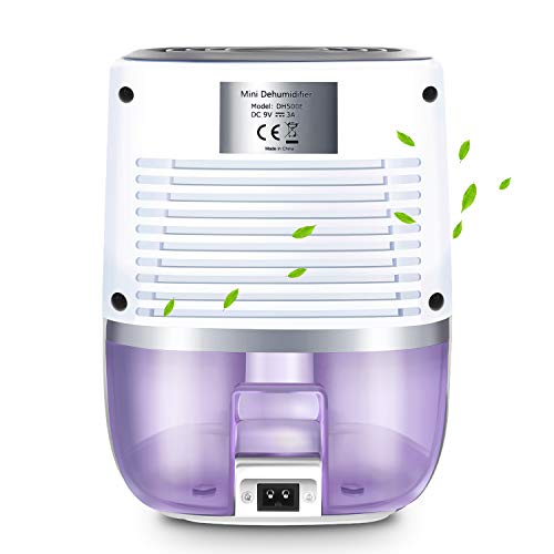 MADETEC Small Dehumidifier Compact and Portable Mini Dehumidifier with Auto Shut-Off for Basement, Bedroom, Home,Closet,Bathroom,Kitchen, Large Room, Caravan, Office, Garage (500ML)